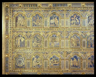 The Verdun Altar, depicting biblical scenes, 1181 (left part of central panel)